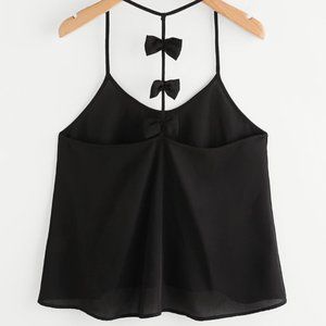 Bow Embellished Y-Back Cami Top